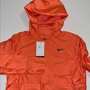 Nike Tour Rain Golf Jacket Womens M Tall full zip hood rain DX6084 orange $130